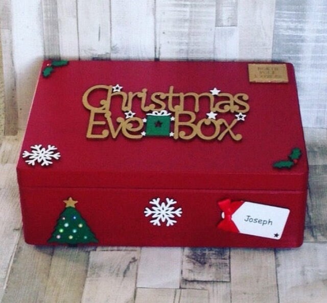 Personalised Wooden Christmas Eve Box Wooden Christmas Eve | Etsy