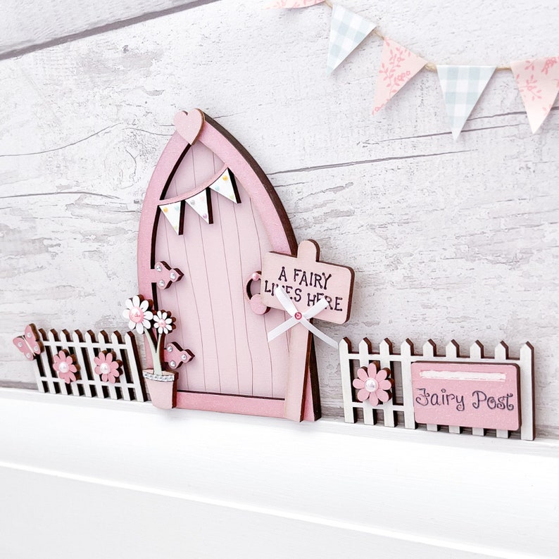 Light Pink Fairy Door Set, Fairy Bedroom Decor - Etsy