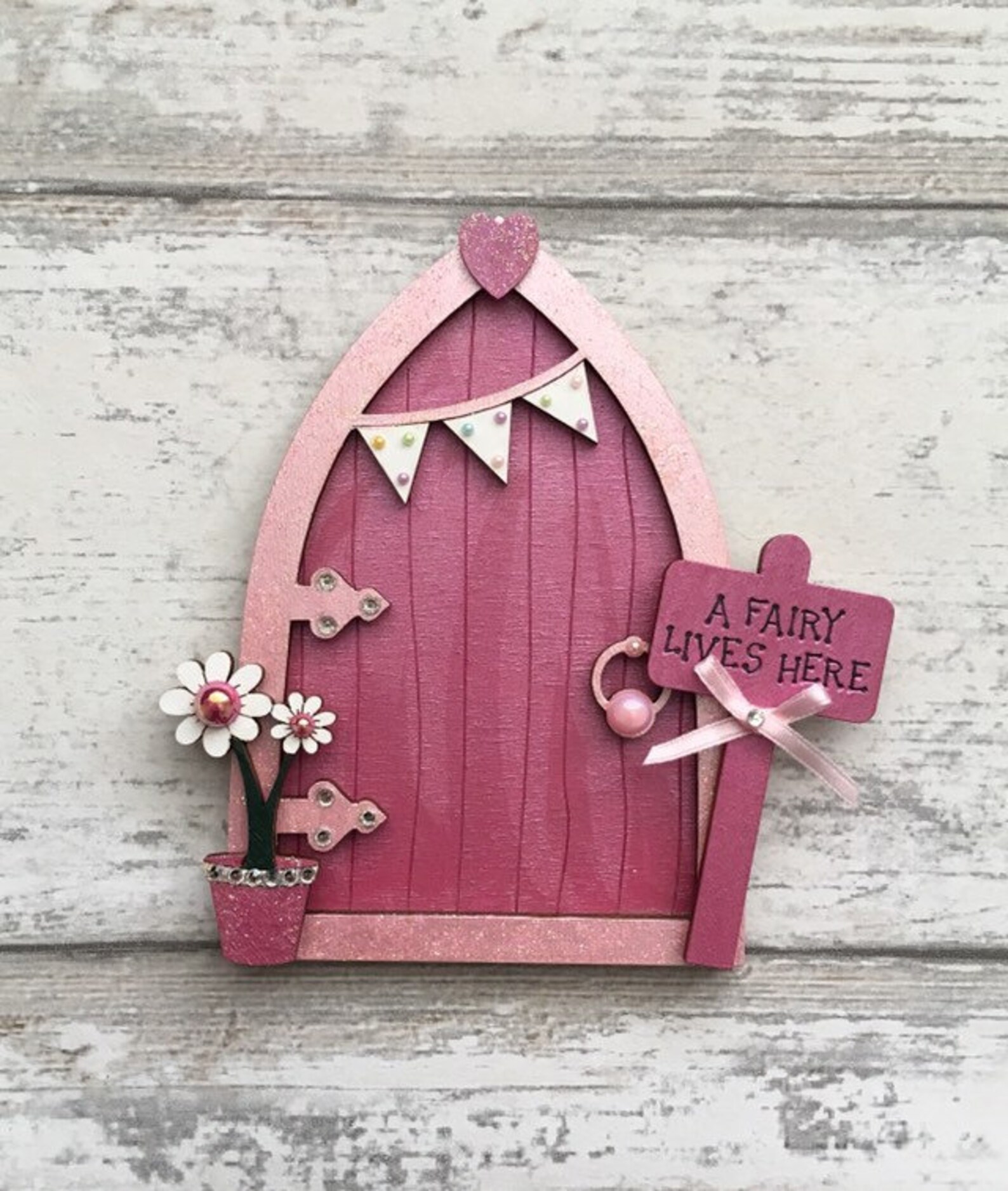Magical Shimmer Pink Bunting Pink Fairy Door Tooth Fairy - Etsy UK