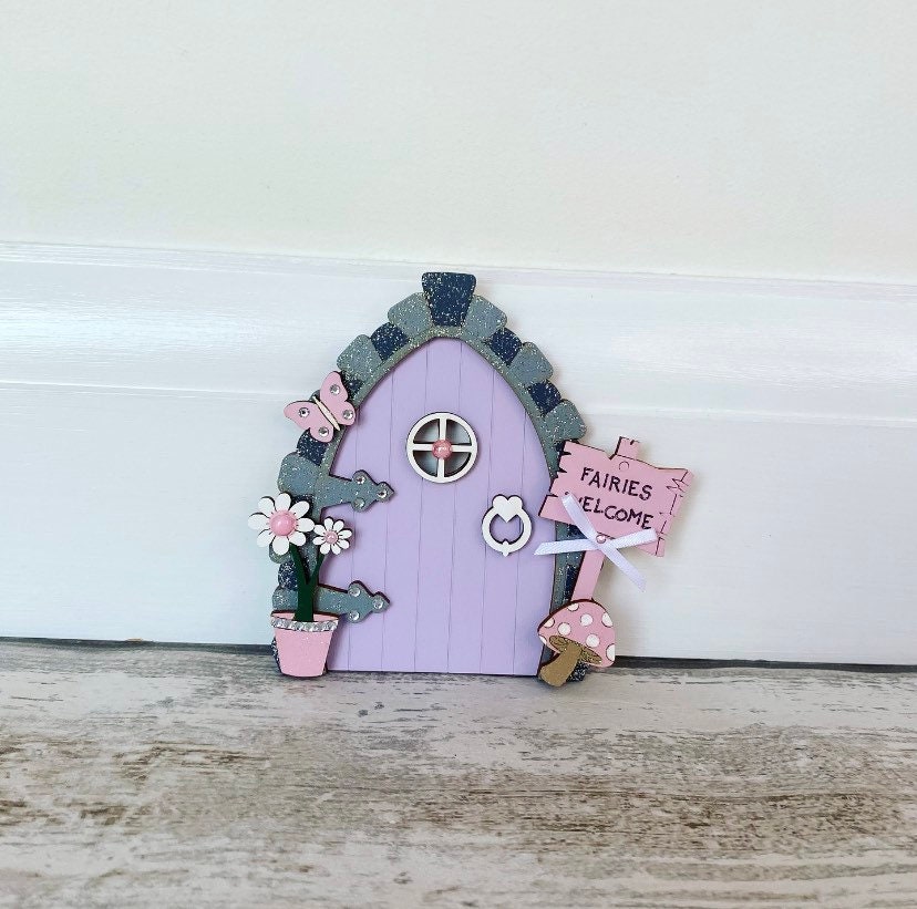 Fairy Door in Lilac & Pink - Etsy UK