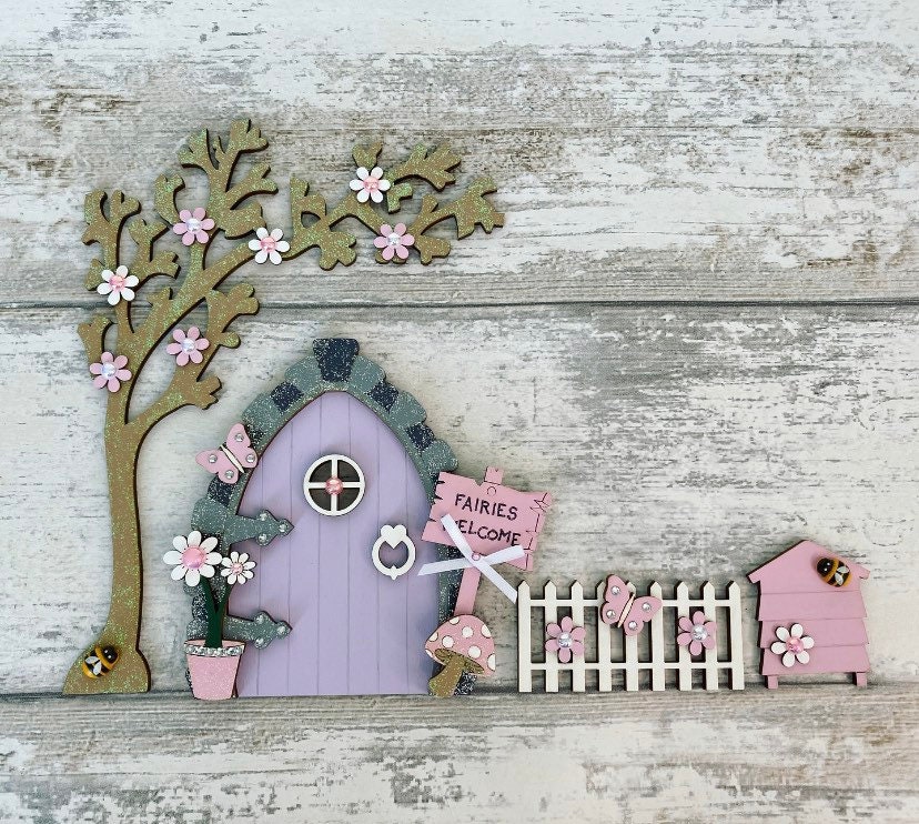 Fairy Door in Lilac & Pink - Etsy UK