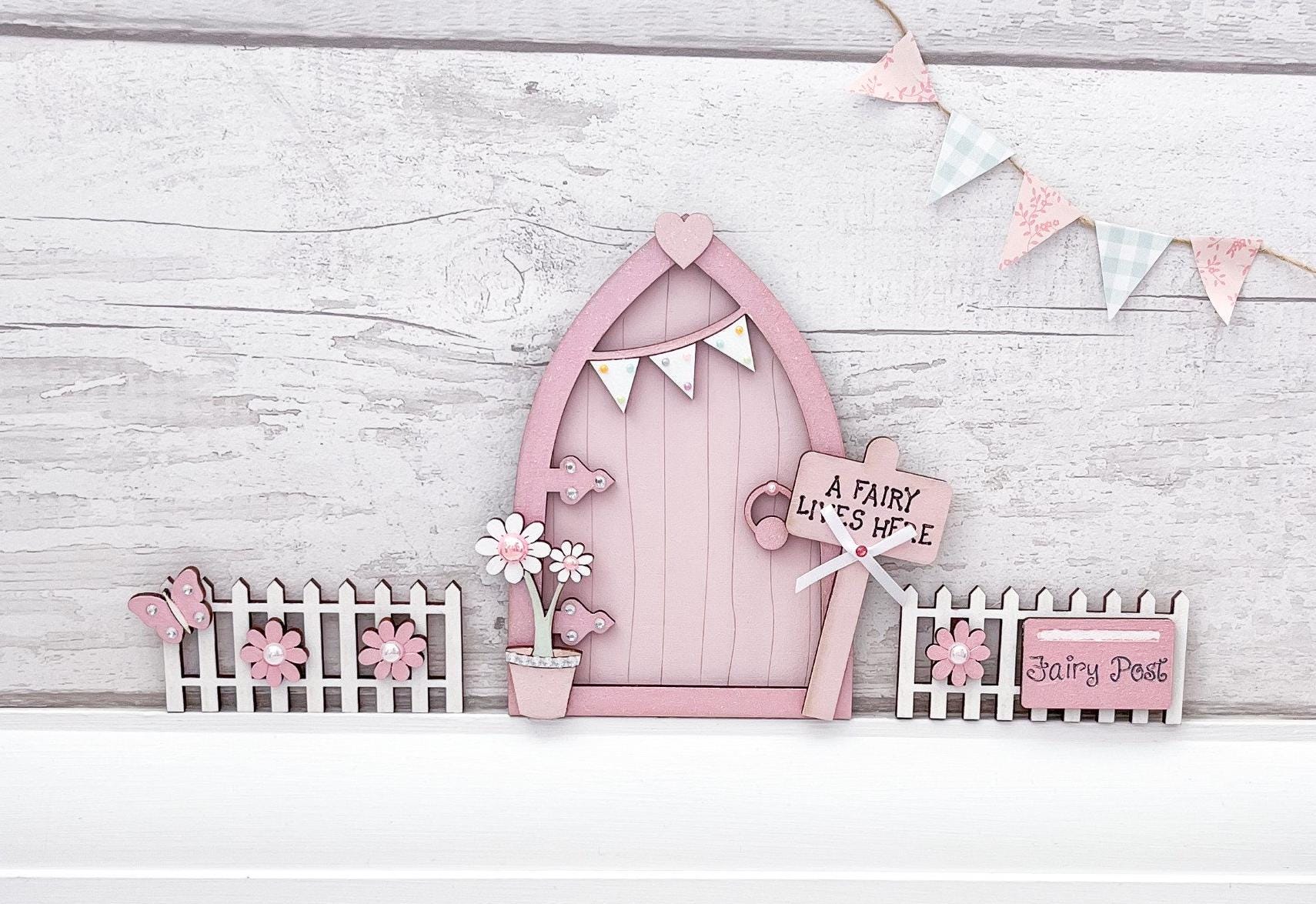 Light Pink Fairy Door Set, Fairy Bedroom Decor - Etsy