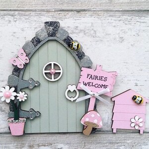 Sage Green & Pink Fairy Door, Available Individually or as a Set - Etsy