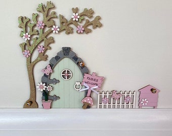 Sage Green & Pink Fairy Door, Available individually or as a set