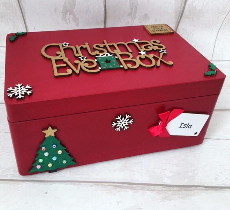 Personalised Wooden Christmas Eve Box Wooden Christmas Eve | Etsy