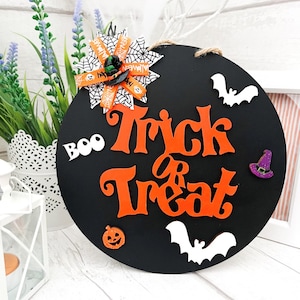 Trick Or Treat Halloween Sign, Halloween Decoration