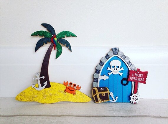 Pirate Island Fairy Door Pirate Wall Decor Boys Fairy Door Pirate Decor Pirate Bedroom Wall Art Pirates Magic Door