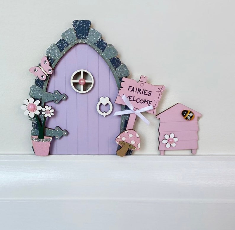 Fairy Door in Lilac & Pink - Etsy UK