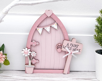Light Pink Bunting Fairy Door