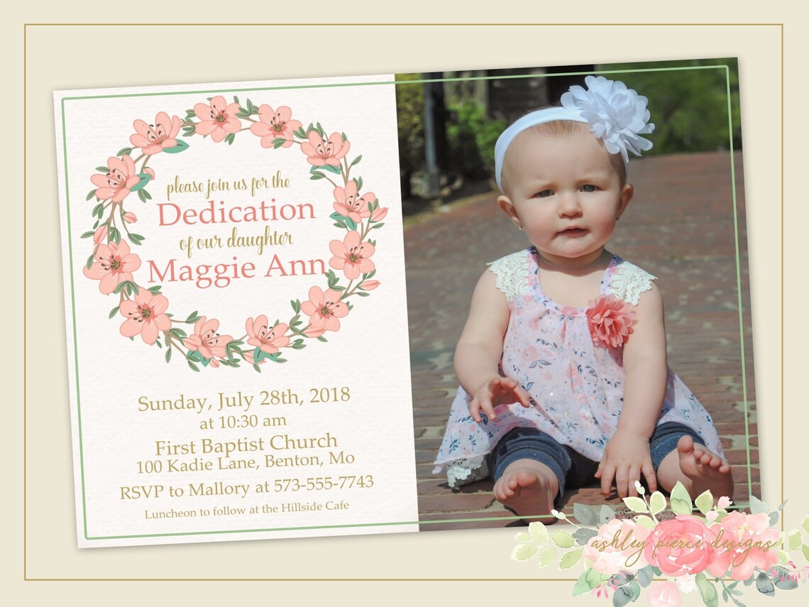 Baby Dedication Invitation Girl Baptism Invitation Girl | Etsy