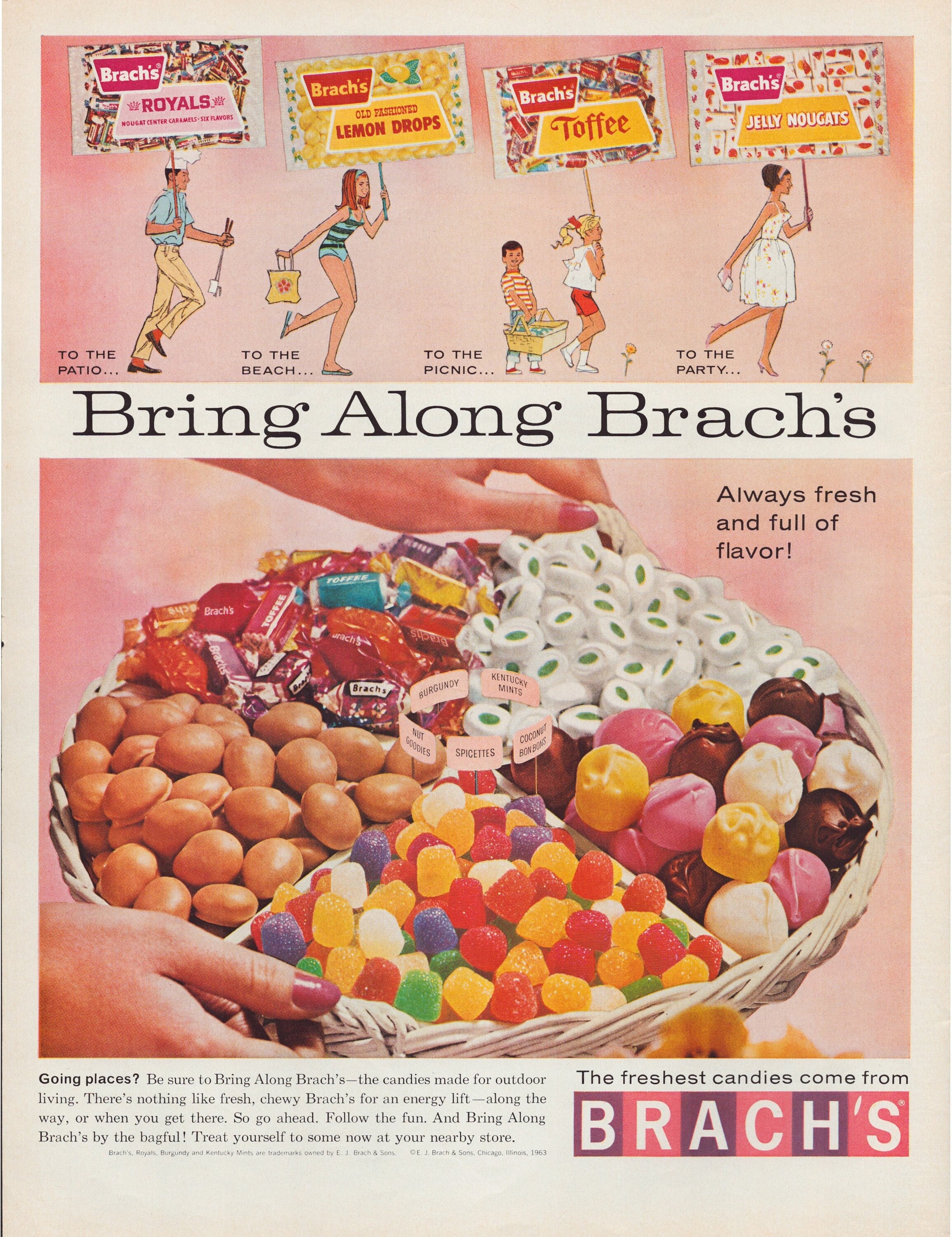 Print Ad Brach's Candy 1963 Gumdrop Mints Jelly Bean Bonbon Full Page Large  Magazine 10.5x13.5 -  Australia