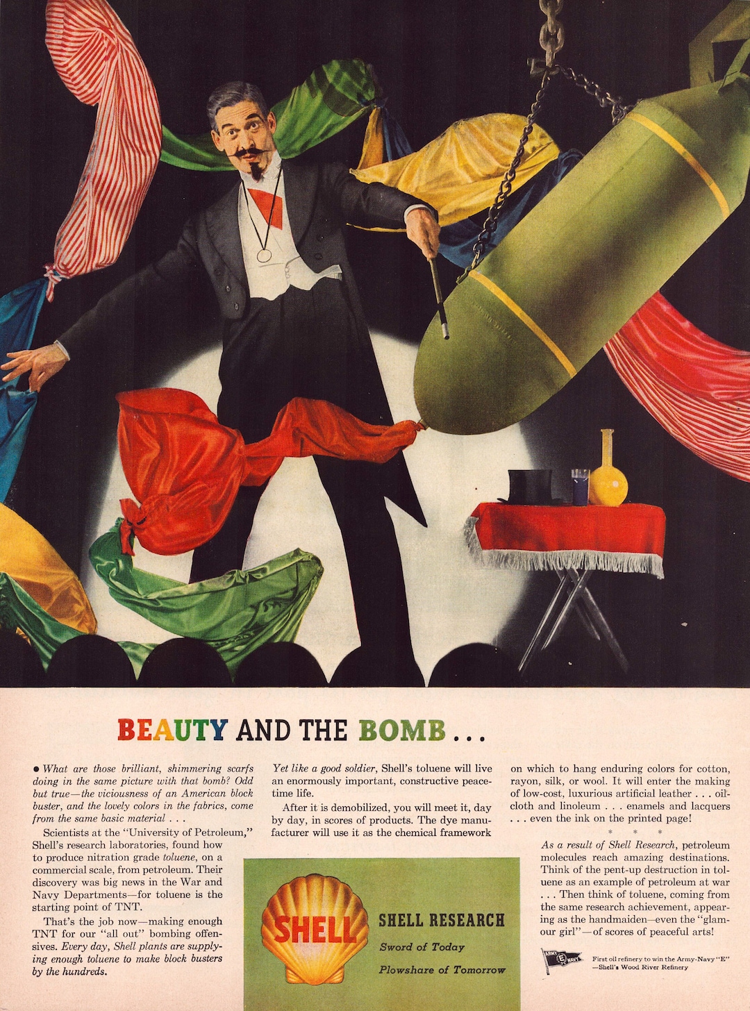 Print Ad Shell Gas Oil Bomb 1944 WW2 Magician Full Page Etsy