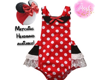 minnie mouse romper baby girl
