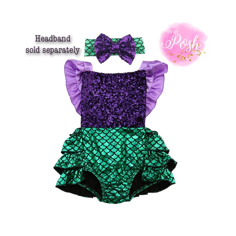 mermaid baby romper mermaid theme party Mermaid costume baby mermaid baby outfit ariel baby outfit baby girl romper Mermaid Romper