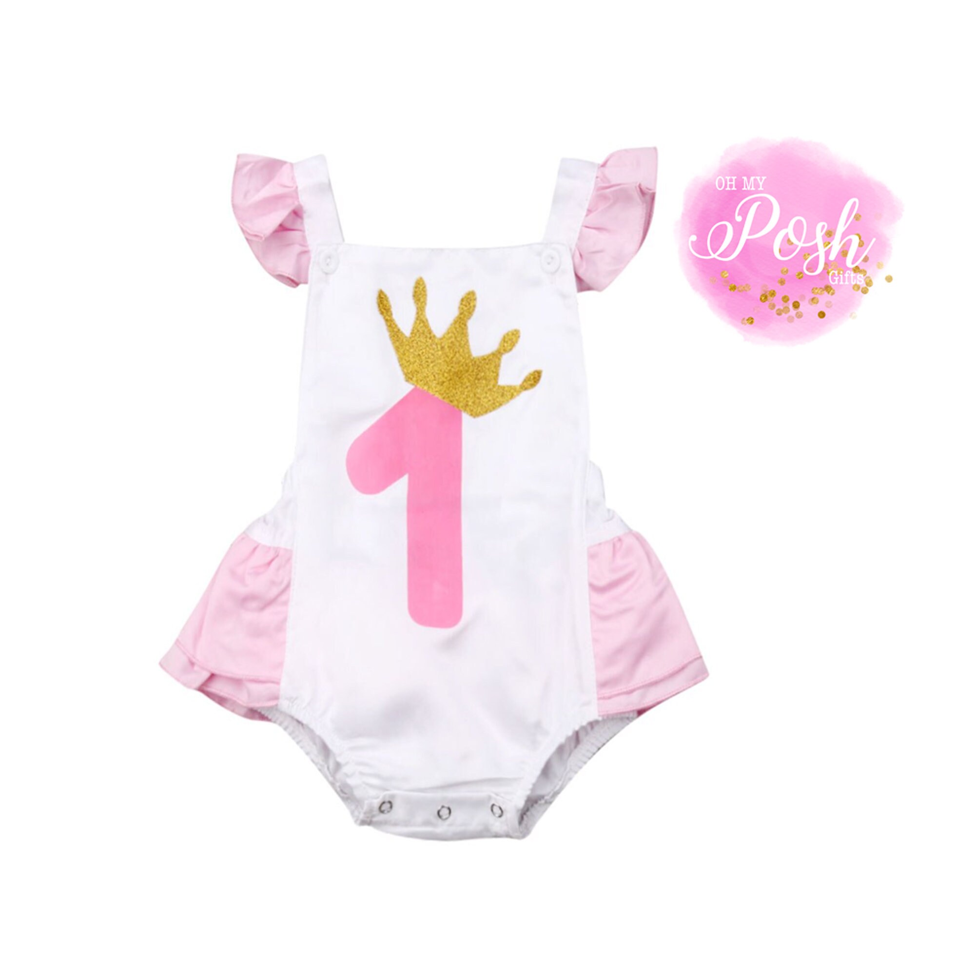 First Birthday Romper Baby Romper Baby Girl Romper Baby Etsy
