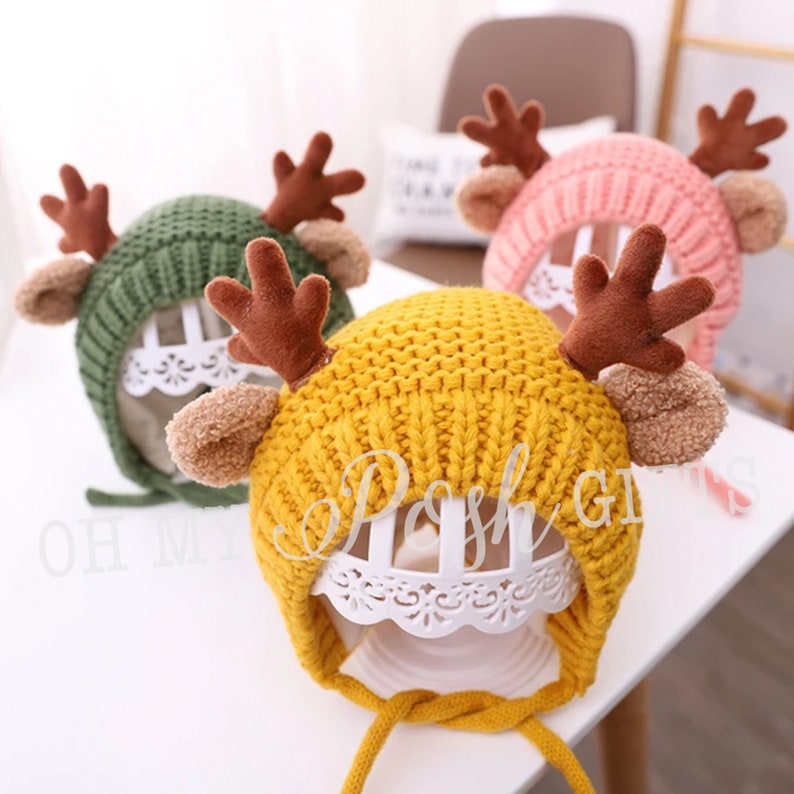 Baby Winter Hat Baby Reindeer Hat Infant Hat Infant Winter Etsy