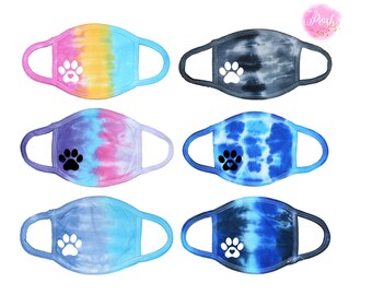 Paw Face Mask, Face mask paw, Face Mask tie dye, tie dye face mask, dog face mask,tie dye face mask,tie dye mask,mask tie dye, mask paw