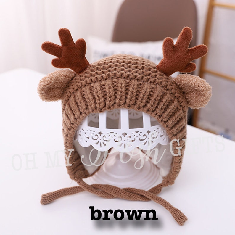 Baby Winter Hat Baby Reindeer Hat Infant Hat Infant Winter Etsy