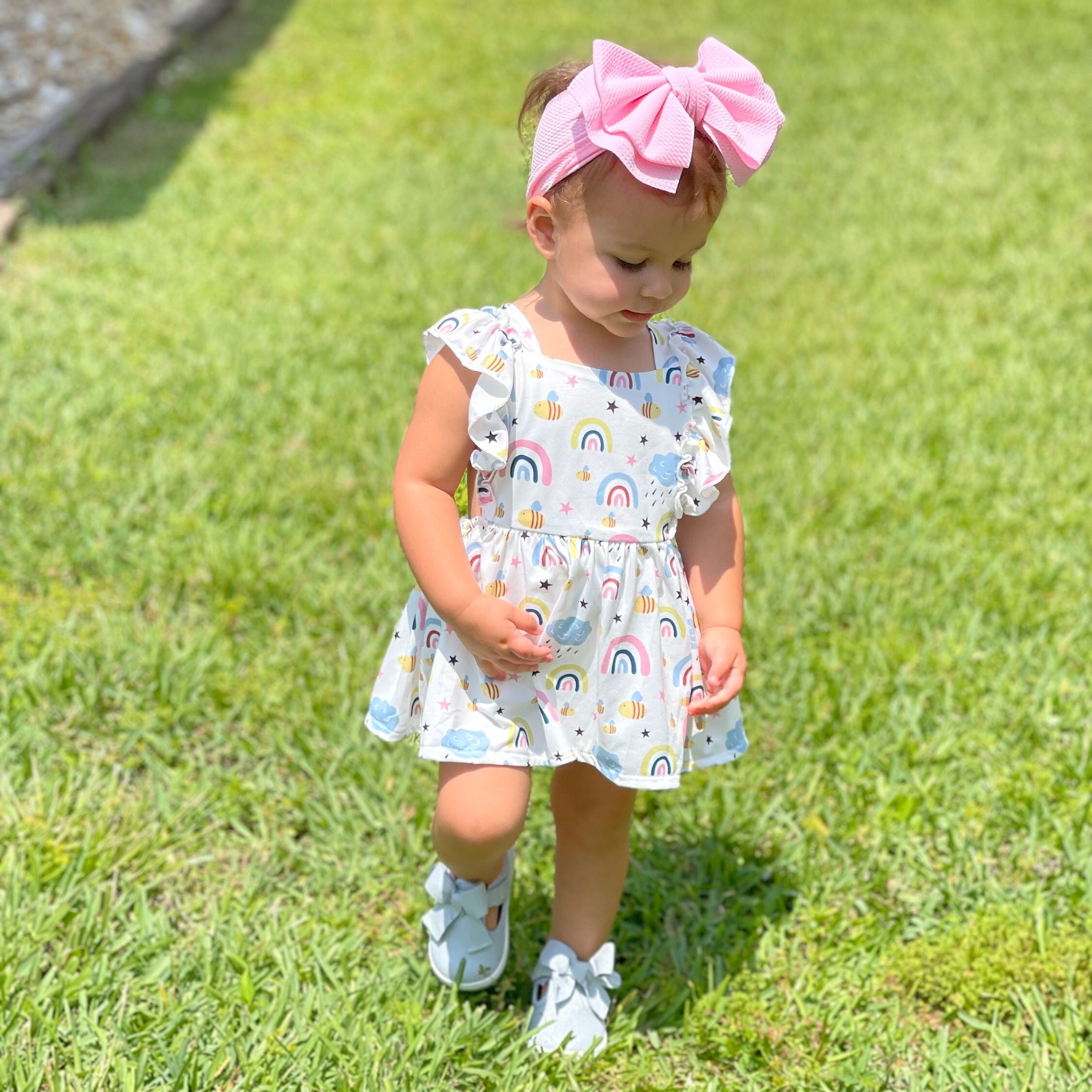 Boho Rainbow Dressbaby Girl Boho Dress Baby Girl Summer Etsy