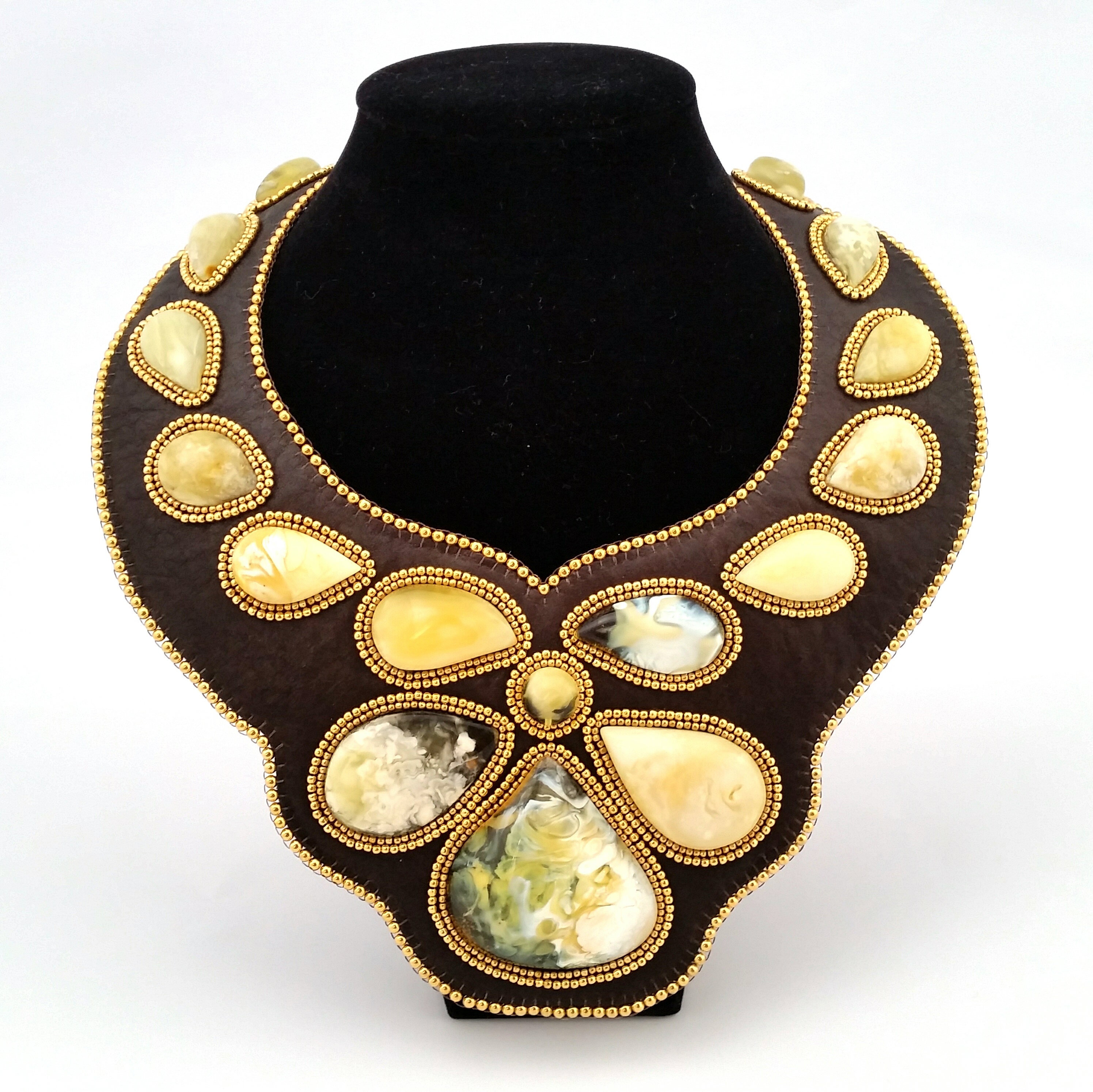 Unique amber necklace for woman. Used components Baltic Etsy