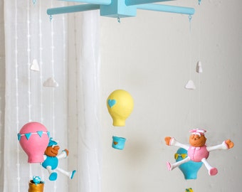 Celular para berço, celular para balão de ar quente, celular para bebê, celular para berçário, celular para decoração de berçário, celular para meninas, celular para meninos, celular pastel