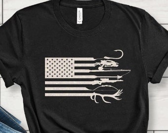 American Flag Fishing Hunting Shirt: USA Tee