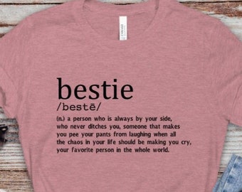 Camiseta "Bestie Definition": Camisetas divertidas y personalizadas para amigas