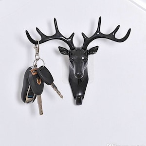 Clearance- Deer Hook for decor, Christmas Stocking Deer Hook, Self Adhesive Display Hook Decor, Cute Deer Hook, Deer Head with Antlers