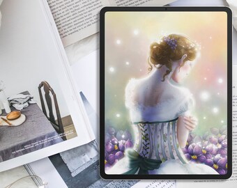 Wallpaper for I Pad Apple fairy wallpaper and Fantasy romantic character and floral décor
