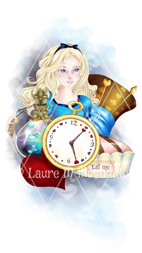 Nokia Alice Disney Fanart Original Wallpaper For Mobile Etsy