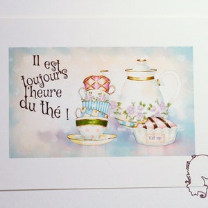 Reproduction of art print scene of Alice in Wonderland tea time image 2