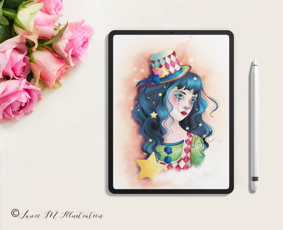 Wallpaper for I Apple Pad Olivia Sad Clown Fantasy - Etsy Wallpaper for I Apple Pad Olivia Sad Clown Fantasy - Etsy