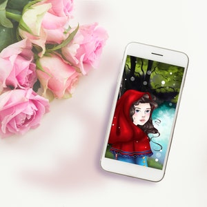 Fond D Ecran Iphone Le Petit Chaperon Rouge Fond Etsy