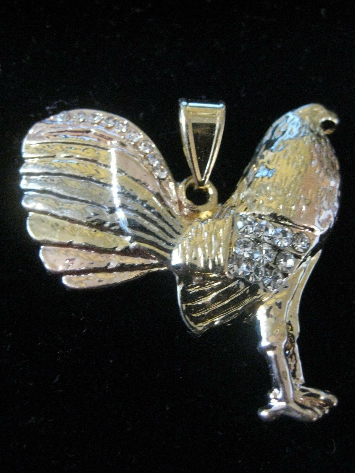 ROOSTER 2 Color 14k GOLDPLATED  with Zirconia Stones / GALLO 14K 2 Color Oro Laminado con Zirconias