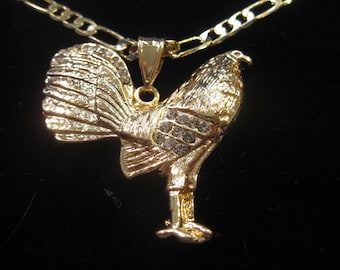 Sterling Silver Girls .8mm Box Chain 3D Mini Sitting French Hen Rooster Chicken Bird Pendant Necklace Sterling Silver Girls .8mm Box Chain 3D Mini Sitting French Hen Rooster Chicken Bird Pendant Necklace
