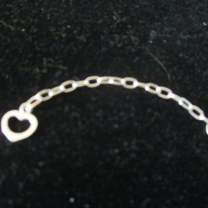 2&quot; Extender - 925 sterling silver bracelet/necklace extension HEART On ONE END