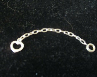 2&quot; Extender - 925 sterling silver bracelet/necklace extension HEART On ONE END
