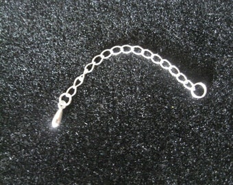 2&quot; Extender - 925 sterling silver bracelet/necklace extension Baton on one end