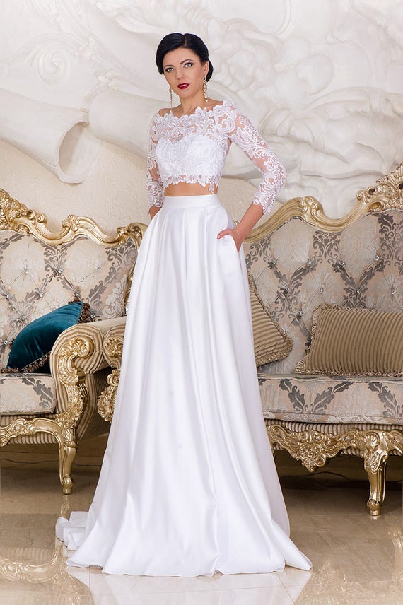 Off Shoulder Lace Wedding Dress