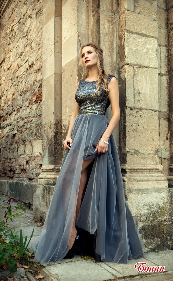 Gray Petite Cocktail Dress Prom And Evening Dress Gray Etsy