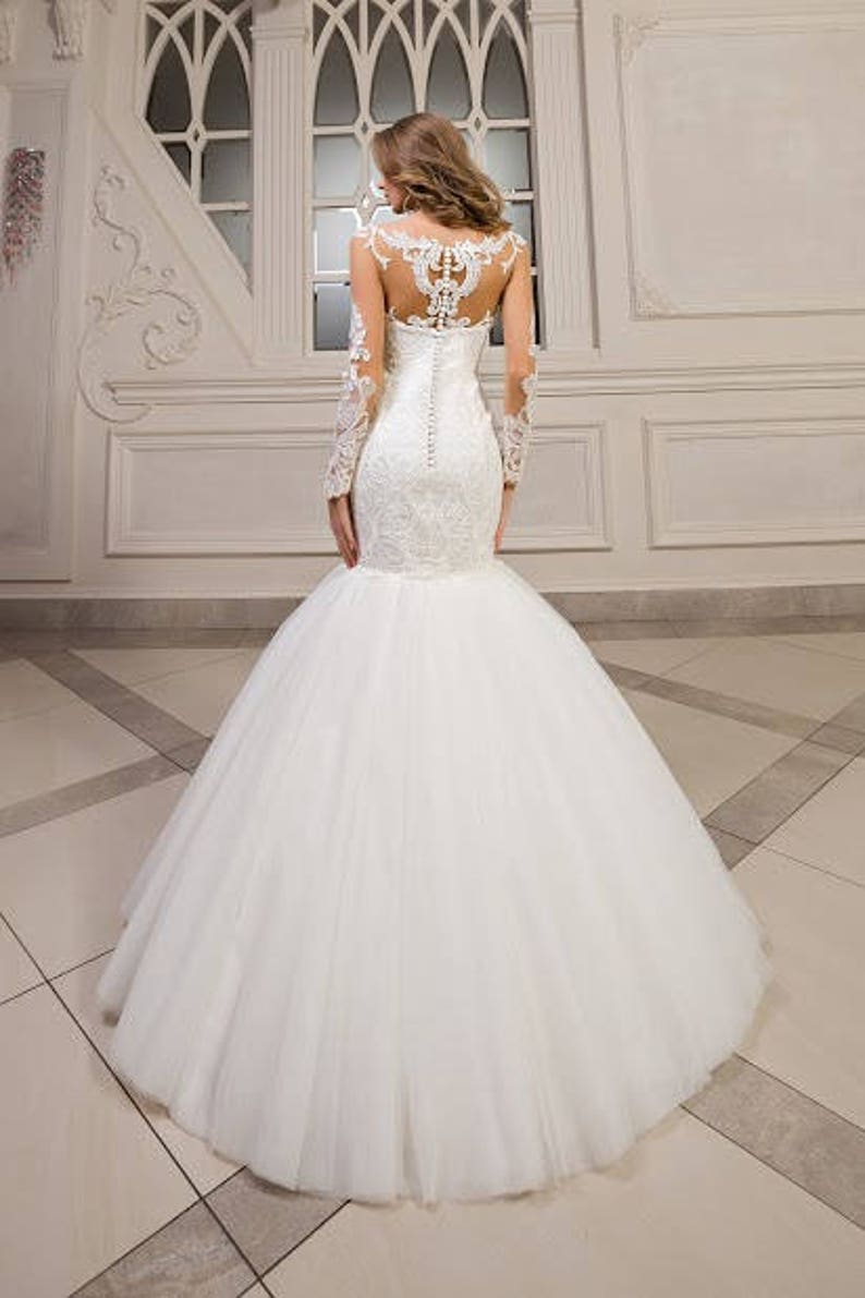 Closed Back Mermaid Wedding Dress