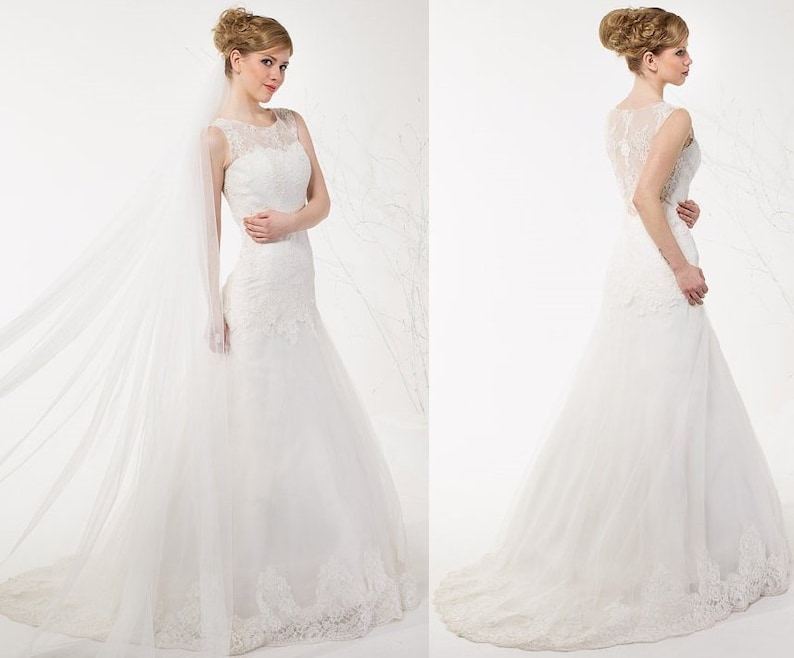Closed Back Mermaid Wedding Dress