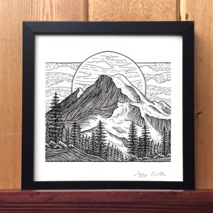 Mount Baker Giclee Print- Washington, Pacific Northwest, Mountain Illustration