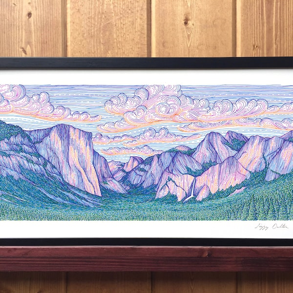 Yosemite Valley Sunset Giclee Print - California, Climbing Art, National Parks