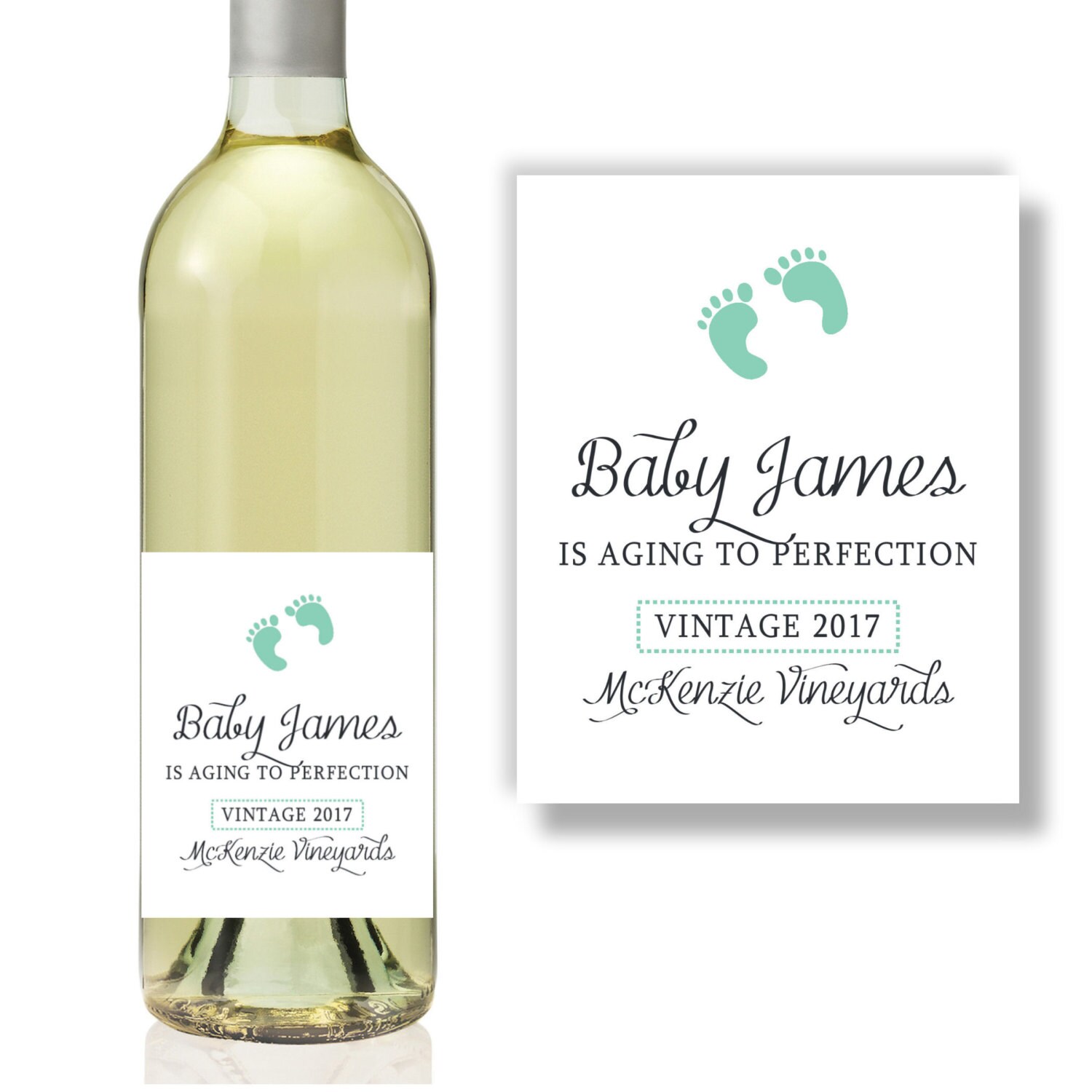 Pregnancy Announcement Personalized Wine Bottle Labels 4x5 Etsy