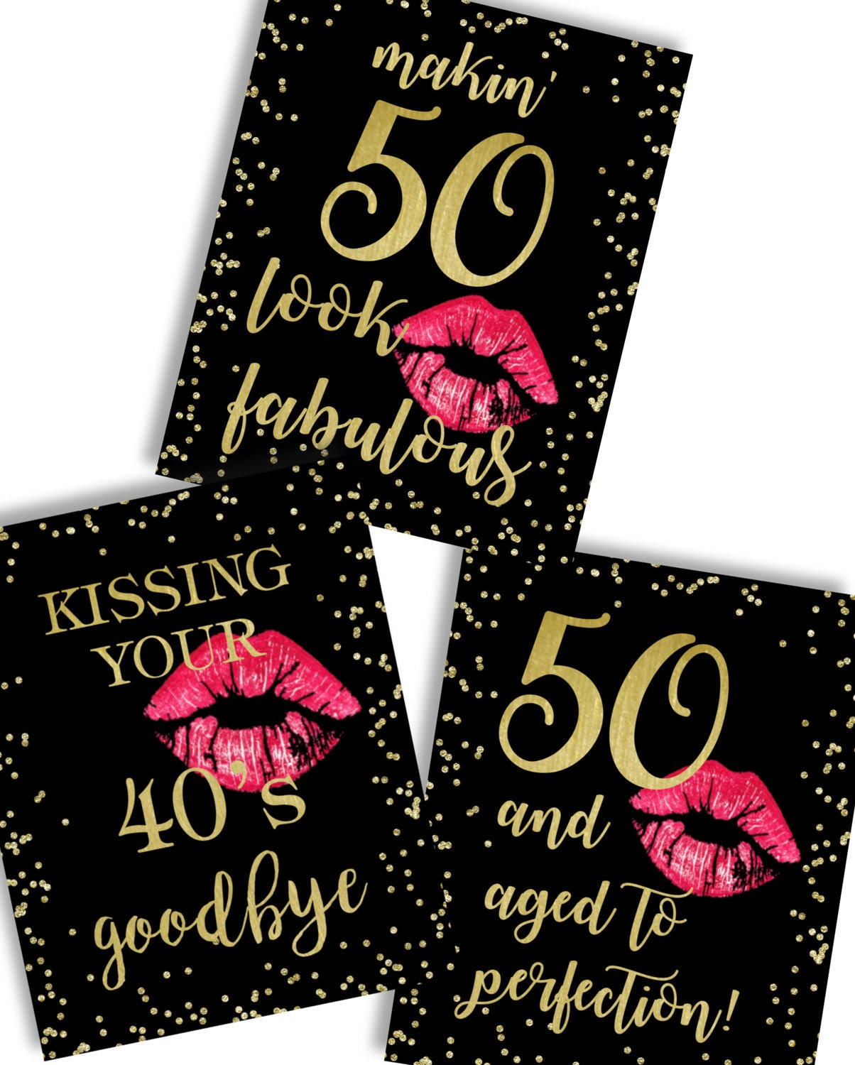 Instant Download Printable Kissing Your 40s Goodbye Birthday | Etsy