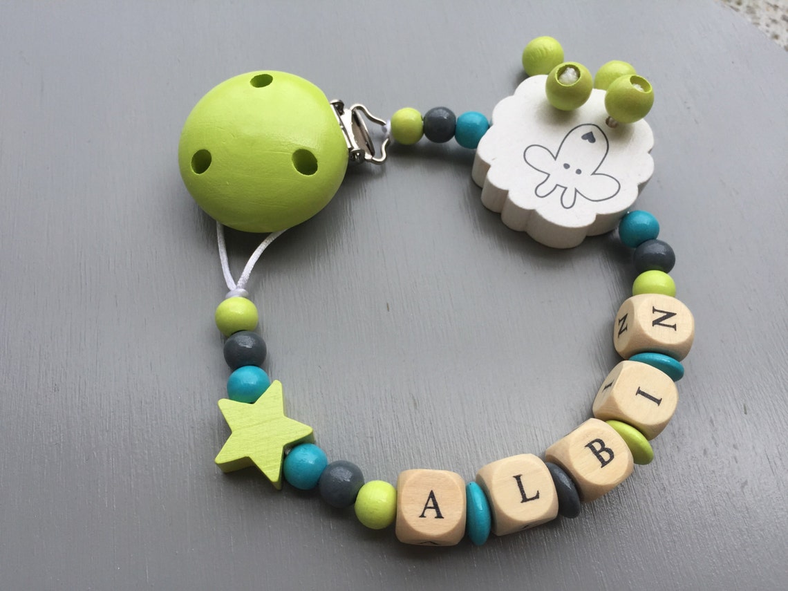 Pacifier Clippacifier Wood Name Ahmet Etsy