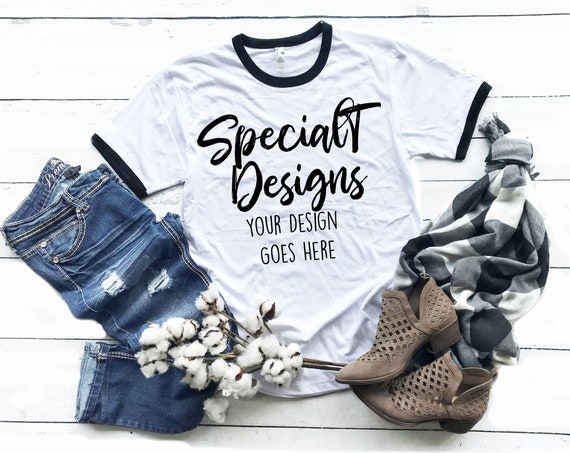 Download Free Next Level 3604 White And Black Unisex Ringer Tee ...