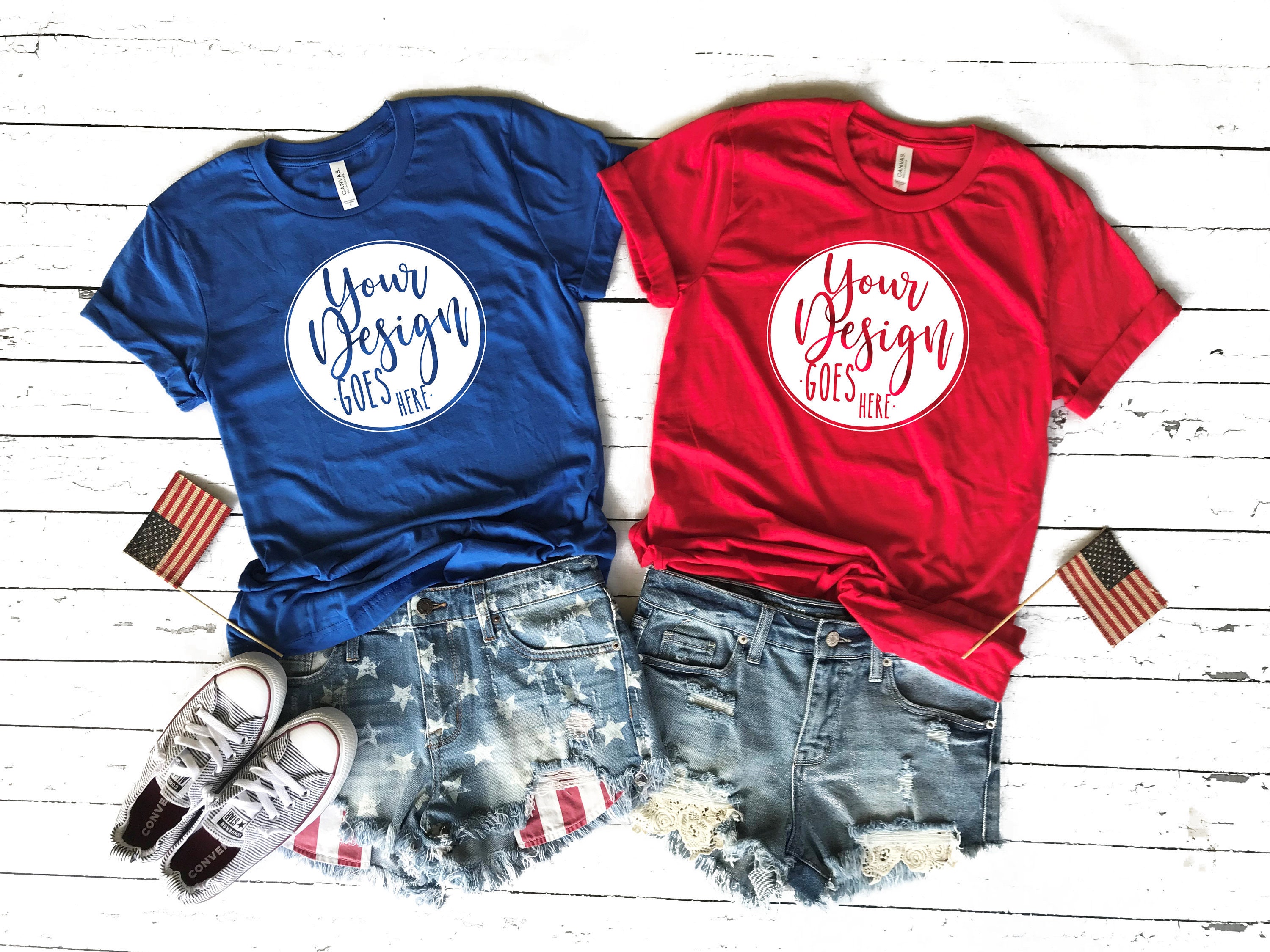 Download Bella Canvas 3001 Royal Red Unisex TShirt Mock Up Flat Lay ...