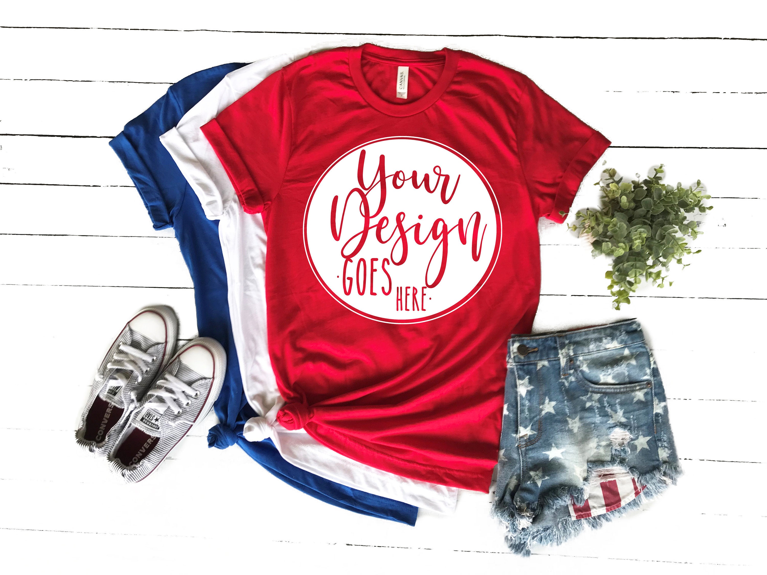 Download Bella Canvas 3001 Royal Red White Unisex TShirt Mock Up ...